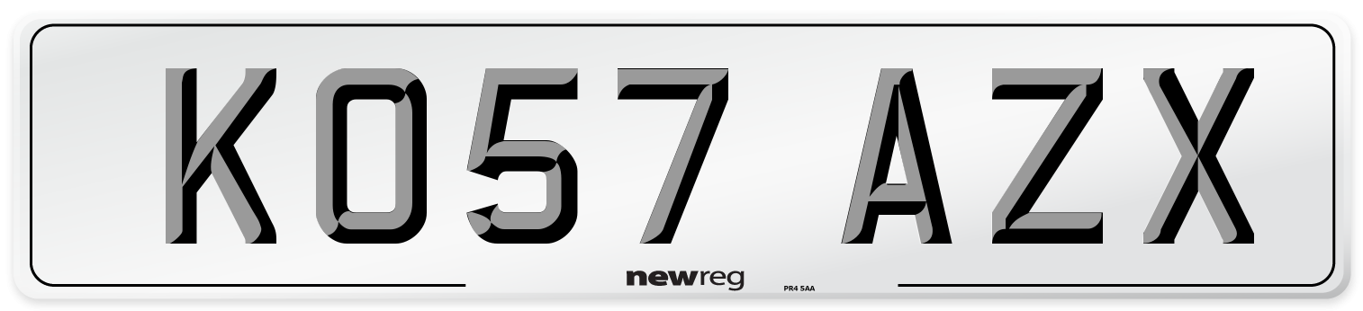 KO57 AZX Number Plate from New Reg